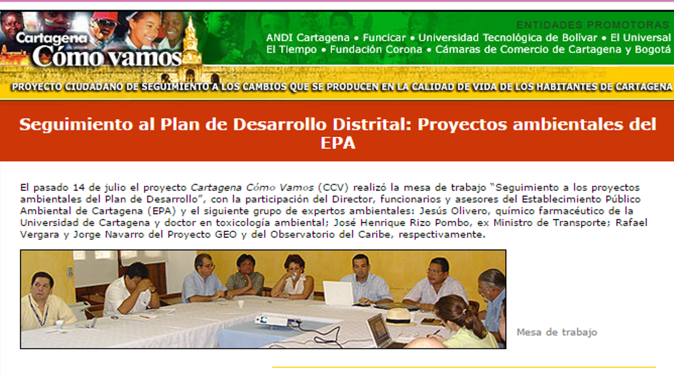 Seguimiento al Plan de Desarrollo Distrital: Proyectos ambientales del EPA