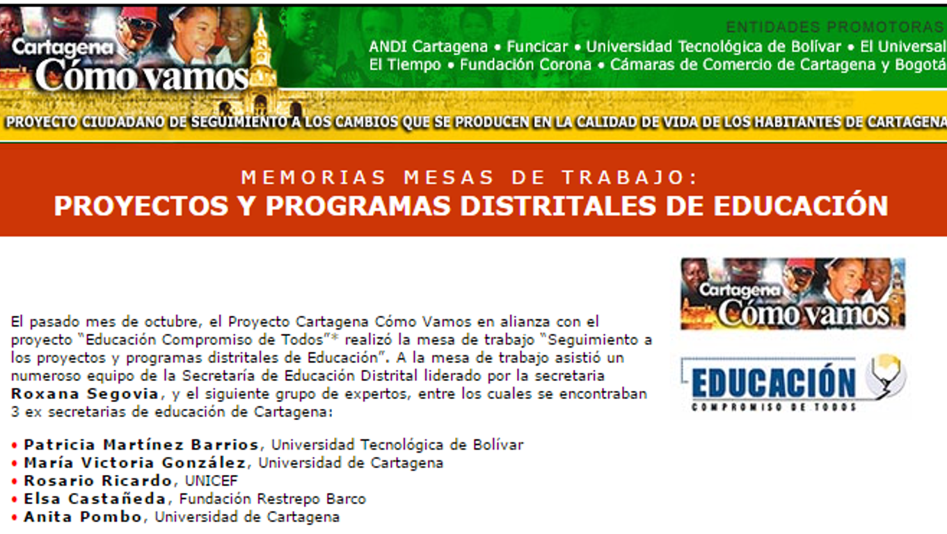 Proyectos y programas distritales de educación (2006)