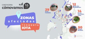 Mapa interactivo de zonas afectadas por Iota en Cartagena
