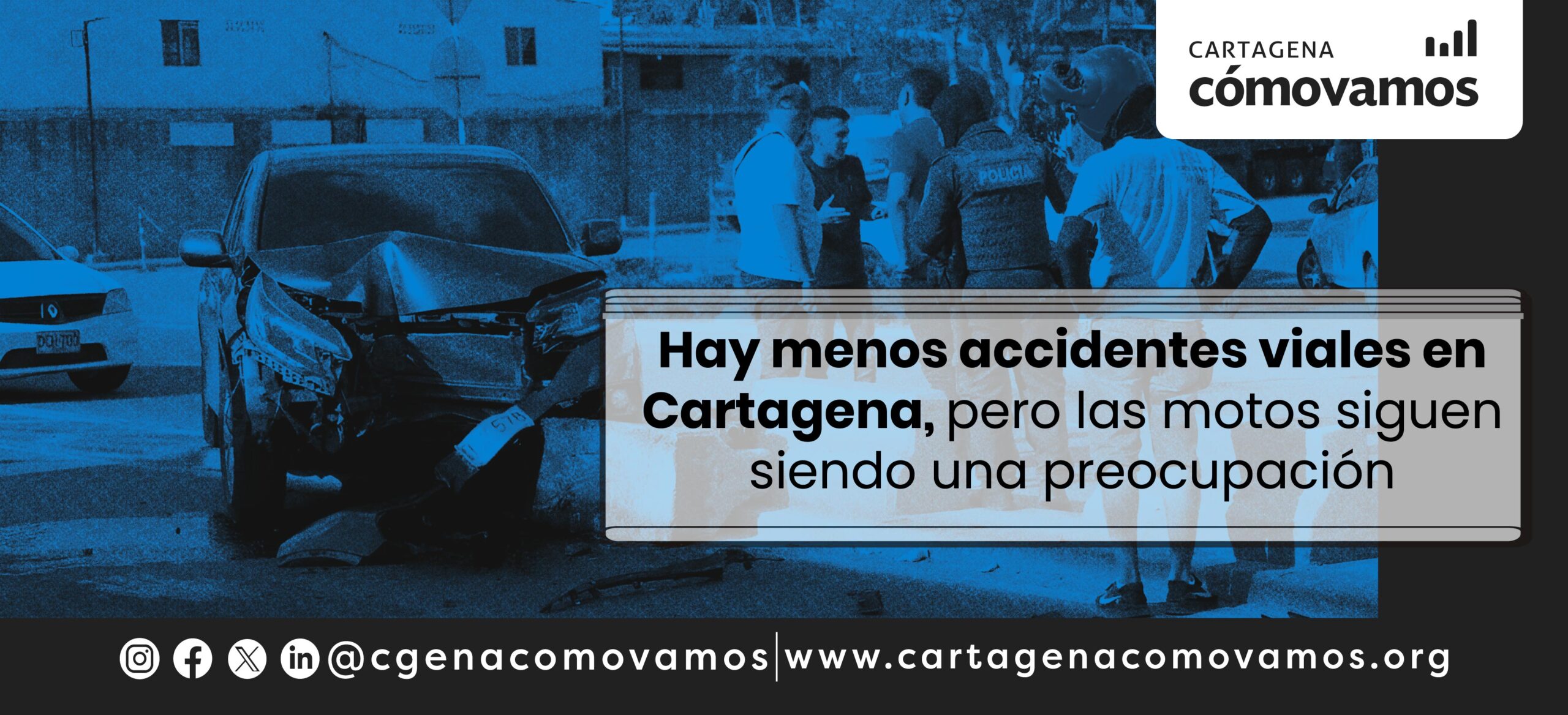 Hay menos accidentes viales en Cartagena, pero las motos siguen siendo una preocupación